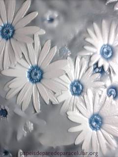 Flores Brancas com Efeito 3D 240x320