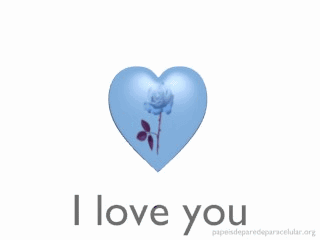 Gif Coração Azul I Love You