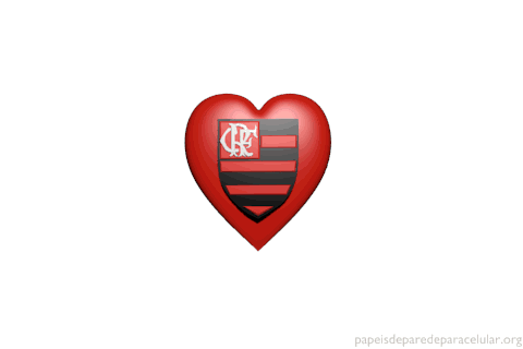 Gif Animado Coração com Escudo do Flamengo 480x320