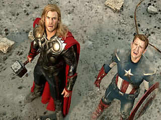 Papel de Parede para Celular - Thor e Capitão América 3